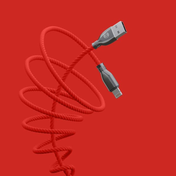 Forever Tornado-kabel USB - Lightning 1,0 m 3A röd röd