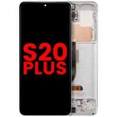 OLED-enhet med ram för Samsung Galaxy S20 Plus 5G (Eftermarknad Plus) (Cloud White)
