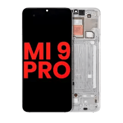 OLED-enhet med ram för Xiaomi Mi 9 Pro (Eftermarknad Plus) (Dream White) vit