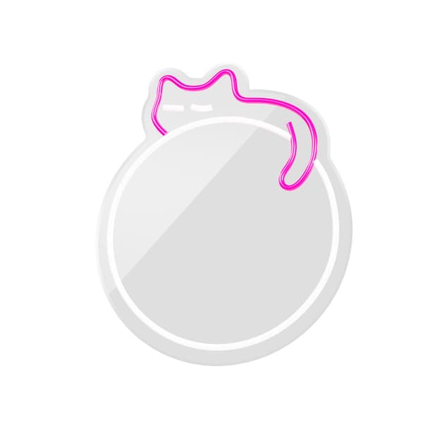 Neon MIRROR LED SOVANDE KATT vit rosa FMNE03 Forever Light