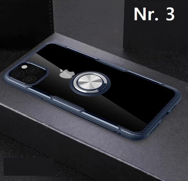 hårdsilkon fodral för 11 pro med magnet ring blå blå