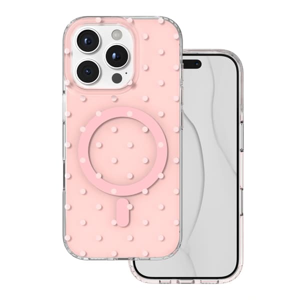 Bubble Dots Mag-fodral för iPhone 16 Pro 6,3\" rosa