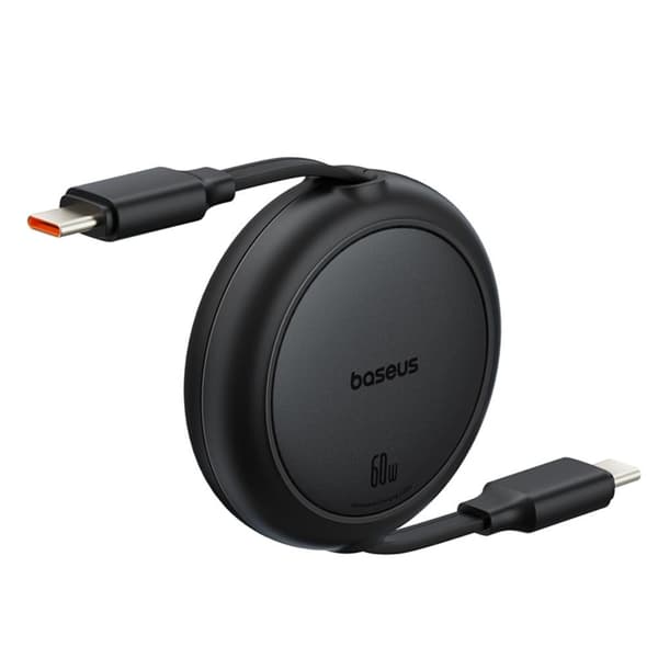 Baseus Free2Pull Mini Laddningskabel USB-C till USB-C 60W 1m Cluster Svart