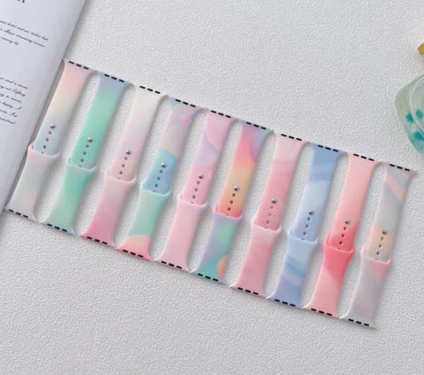SILIKONREM APPLE WATCH 38/40/41 MM (97+110) RAINBOW