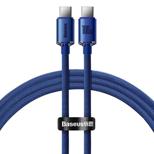Baseus kabel Crystal Shine USB-C - USB-C 1,2 m 100W blå blå