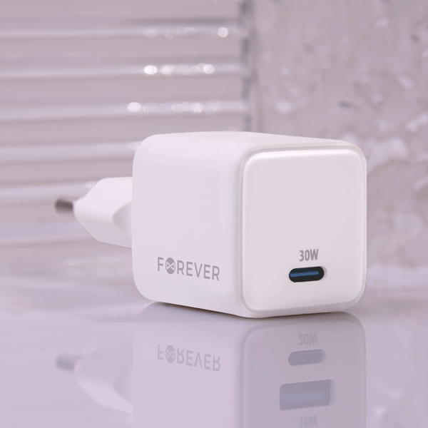 Forever TC-08-30C GaN PD-laddare 1x USB-C 30W vit