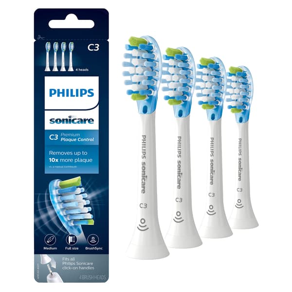 Philips Sonicare C3 Premium HX9044 Plaque Control Ekstra tandbörstehoved 4 Blå grön vit