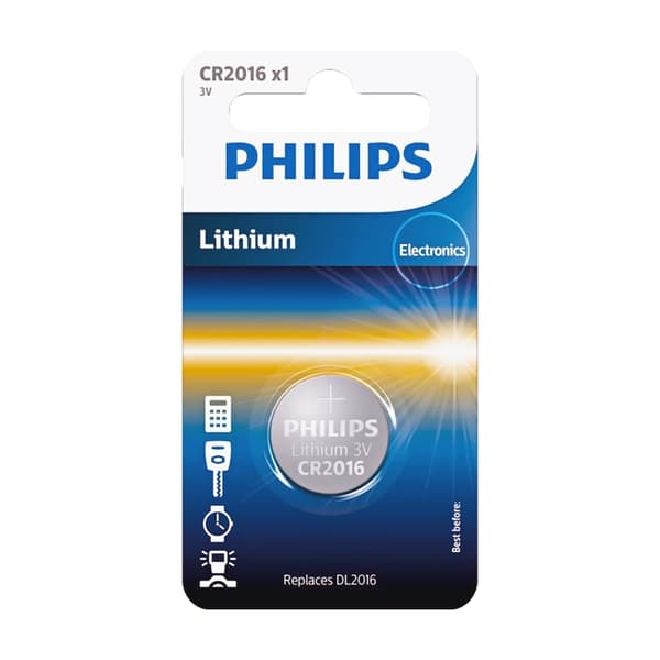 Batteri PHILIPS CR2016 Minicells Litium 1st Blister