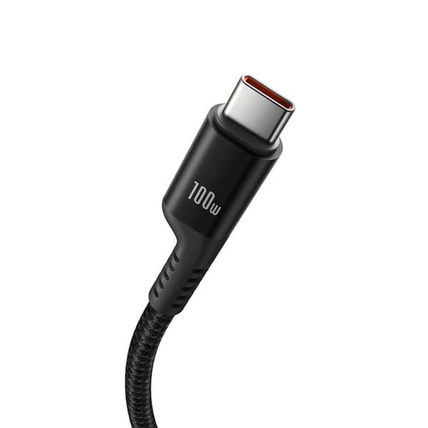 Baseus Fish-Eye Snabbladdningsdatakabel USB-C till USB-C 100W 1m Klustersvart