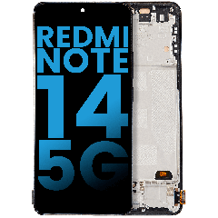 LCD-enhet med ram för Xiaomi Redmi Note 14 5G (Eftermarknad: Incell) (Midnight Black) svart