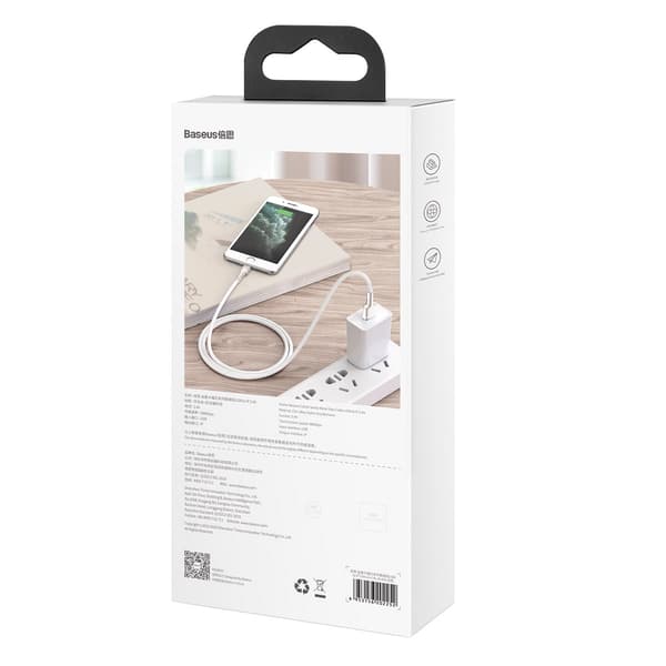 Baseus kabel Cafule Metal USB - Lightning 1,0 m 2,4A vit