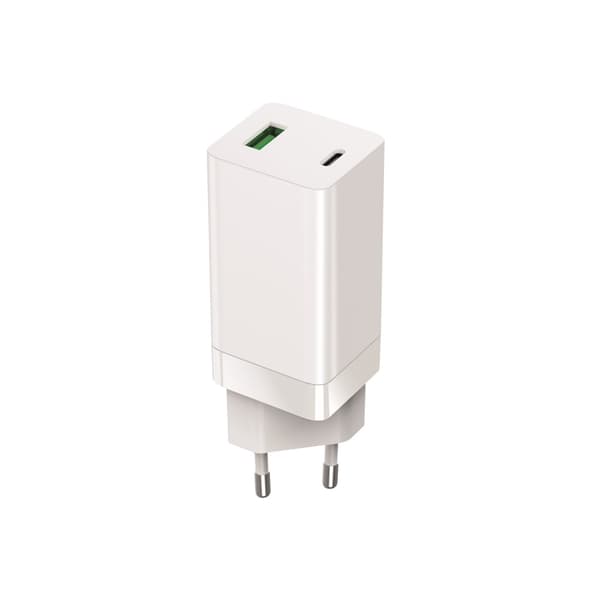 Setty GAN väggladdare PD+QC USB + USB-C 65W LSI-02 vit JO vit