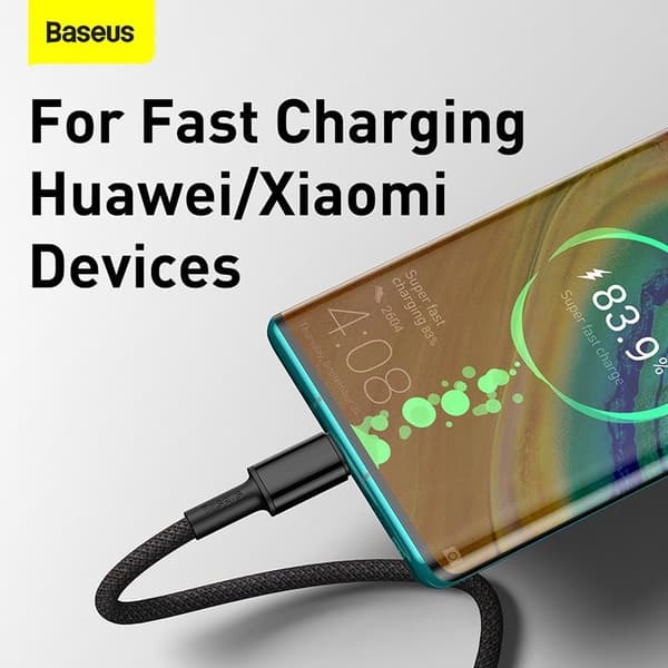 USB-C till USB-C-kabel 100W PD - MERSKYDD Snabbladdning, Flätad, 1m