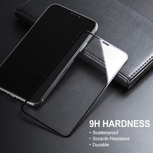 2 st heltäckande Härdat Glas för Iphone 11 pro Max/ Xs max svart Transparent