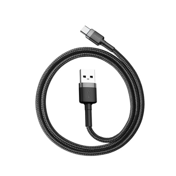 Baseus kabel Cafule USB - USB-C 0,5 m 3A grå-svart svart