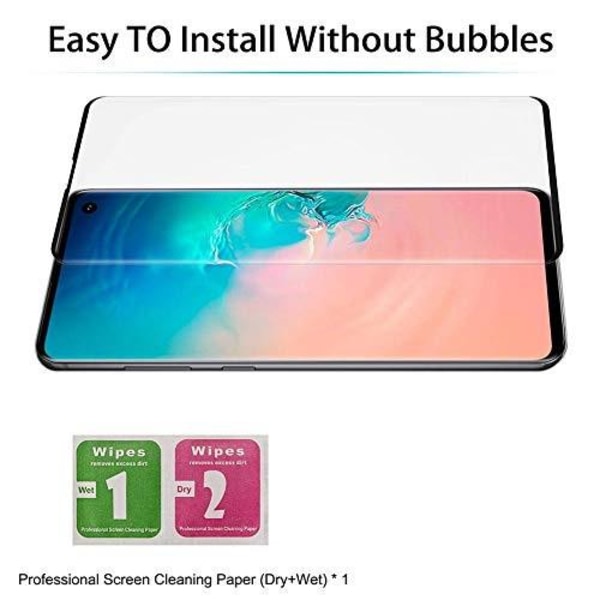 2 st hög kvalitet  heltäckande plexiglas för Samsung s10 plus Transparent