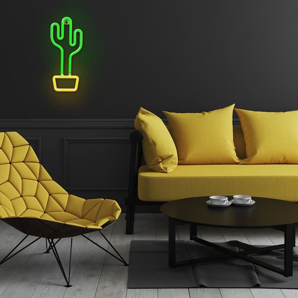 Neon LED-ljus CACTUS orange grön Bat + USB FLNE02 Forever Light