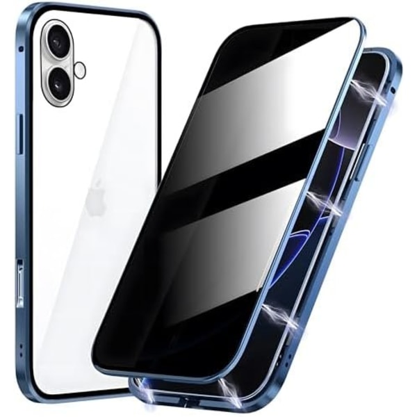 Sekretess dubbelt magnetiskt skal iphone 16 blå blå