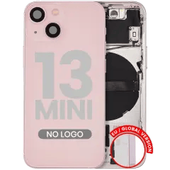Baksida med smådelar för iPhone 13 Mini (EU / Global version) (Eftermarknad Plus) (Rosa) rosa
