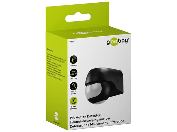 goobay 2-zone motion sensor 79597 Bevägelsessensor svart svart