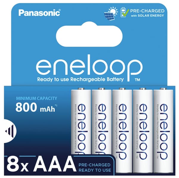 Panasonic Eneloop AAA Genopladelige Batterier 800mAh, 8 st.