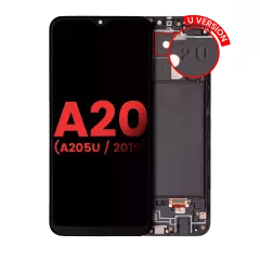 OLED-enhet med ram för Samsung Galaxy A20 (A205U / 2019) (U-version) (Eftermarknad Plus) (Alla färger)