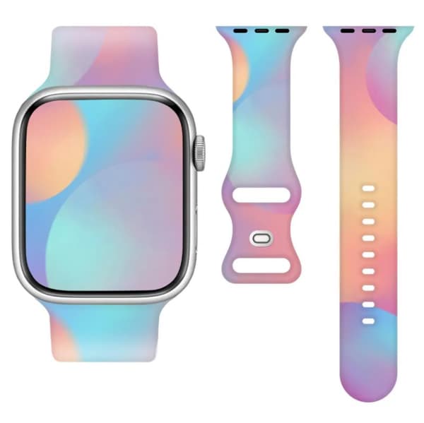 SILIKONREM APPLE WATCH 42/44/45/49MM (97+110) REGNBÅGE