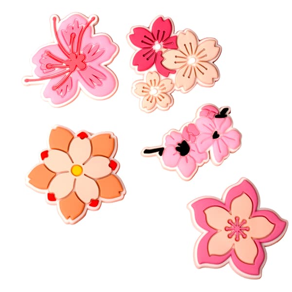 3D-dekal Rosa blommor set om 5