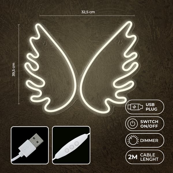 Neon PLEXI LED WINGS vit FPNE09X Forever Light