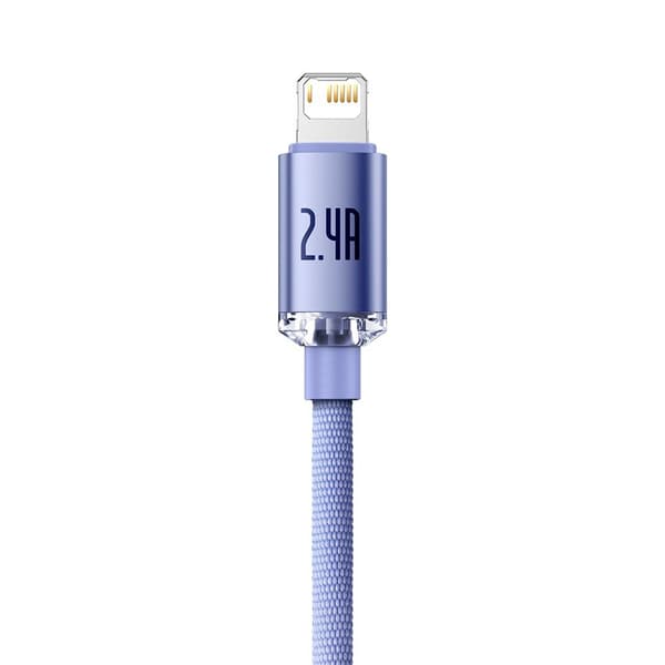 Baseus kabel Crystal Shine USB - Lightning 1,2 m 2,4A lila