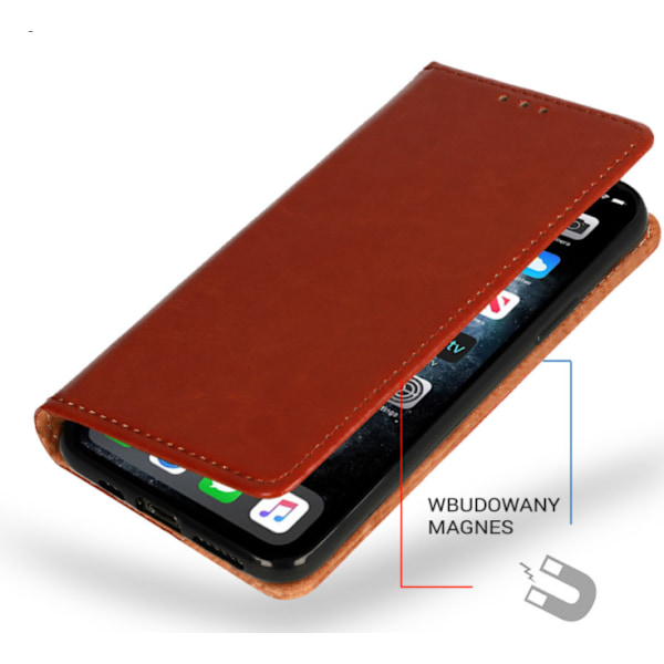 äkta italienskt läder för iphone 11 pro max brun