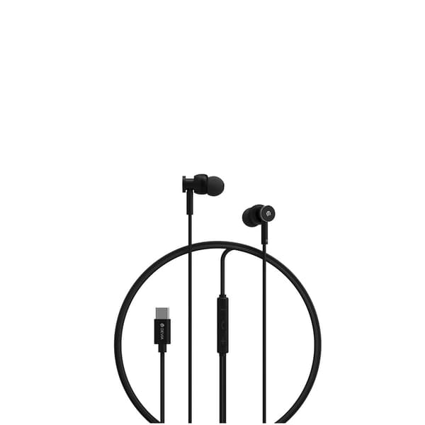 Devia trådbundna hörlurar Smart M1 Digital Metal USB-C svart svart
