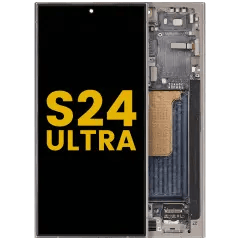 OLED-enhet med ram för Samsung Galaxy S24 Ultra (renoverad) (Titanium Gray)