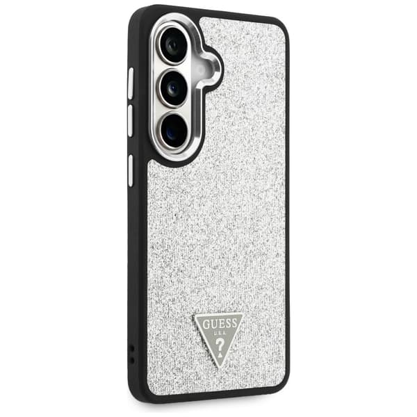 Guess fodral Fixed Glitter Triangle MagSafe för Samsung Galaxy S26 silver
