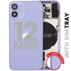 Baksida med smådelar för iPhone 12 Mini (EU / Global version) (Begagnad OEM-dragning: Klass A) (Lila)