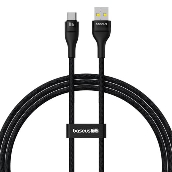 Baseus Flash 2 Laddningskabel USB till USB-C 100W 1m Klustersvart