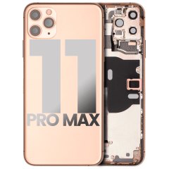 Baksida med små komponenter förmonterade för iPhone 11 Pro Max (Använd OEM-drag: Klass A) (Guld)