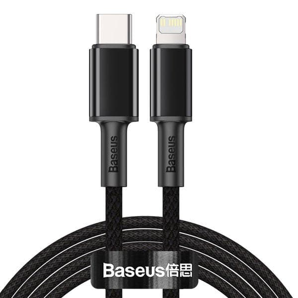 Baseus High Density USB-C till Lightning kabel 20W 2m svart