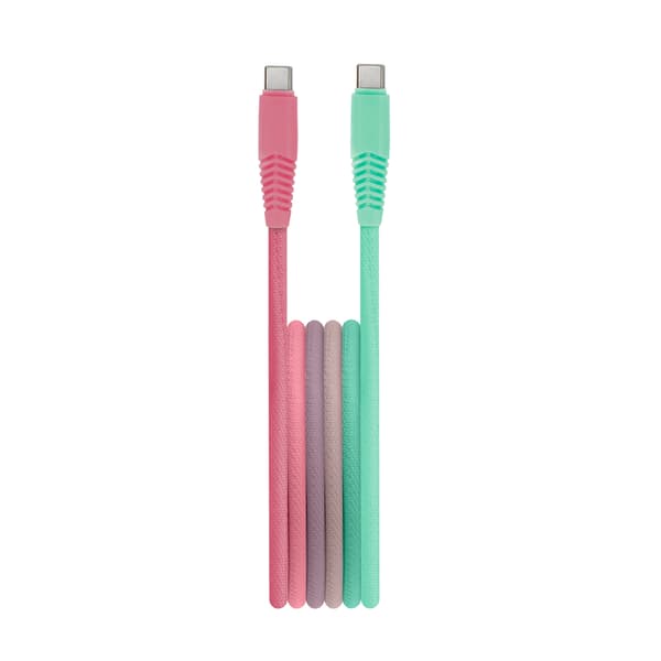 Setty-kabel USB-C - USB-C 1,5 m 3A KGC-C-1.5320 turkos-rosa gradient