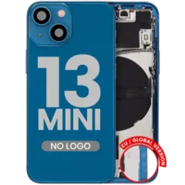 Baksida med smådelar för iPhone 13 Mini (EU / Global version) (Eftermarknad Plus) (Blå)