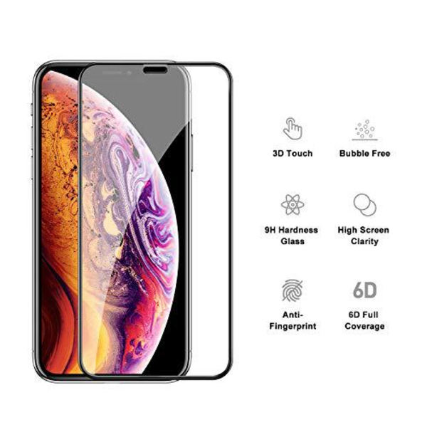 2 st heltäckande härdad glas för iphone  11 vit White