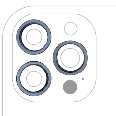 Bakre kameraram endast för iPhone 12 Pro Max (Pacific Blue) (3-delat set) (10-pack) blå