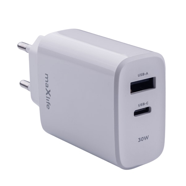 Maxlife PD QC MXTC-10-30AC nätladdare 1x USB-C 1x USB 30W