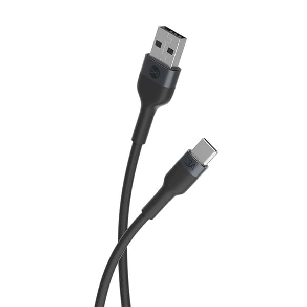 Forever Flexible kabel USB - USB-C 1,0 m 3A svart svart