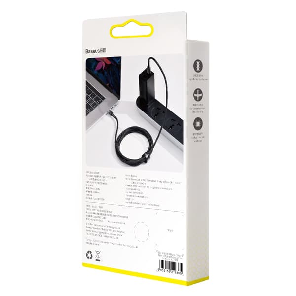 Baseus kabel Cafule PD USB-C - USB-C 2,0 m 5A grå-svart 100W svart