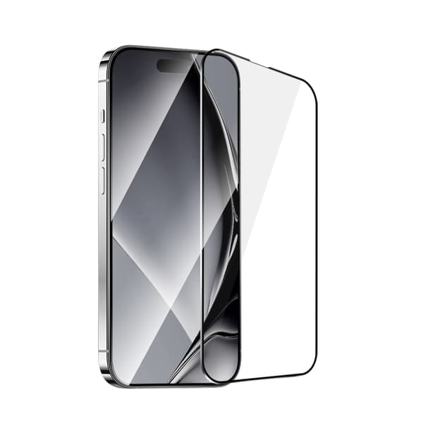 Tempered glass with metal frame for iPhone 14 Pro 6.1\" black frame