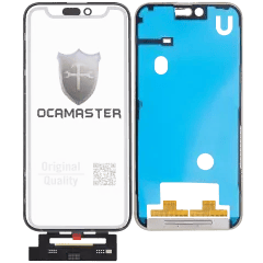 4 i 1 kort flex (digitizer touch med glas + OCA + ram förmonterad) för iPhone 15 Pro Max (OCA Master)