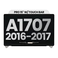 Komplett LCD-skärmmontering för MacBook Pro 15\" A1707 (2016-2017) (Begagnad OEM-dragning: Klass A) (Silver) silver