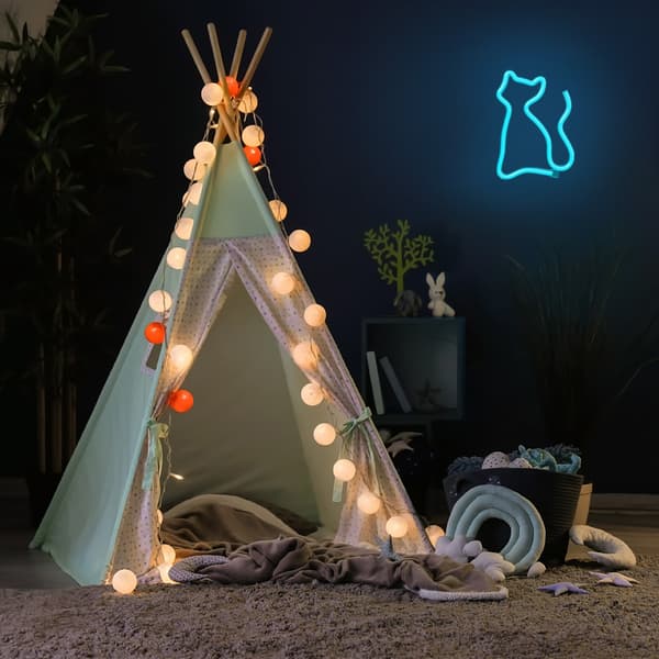 Neon LED Lamp CAT turquoise NNE24 Neolia