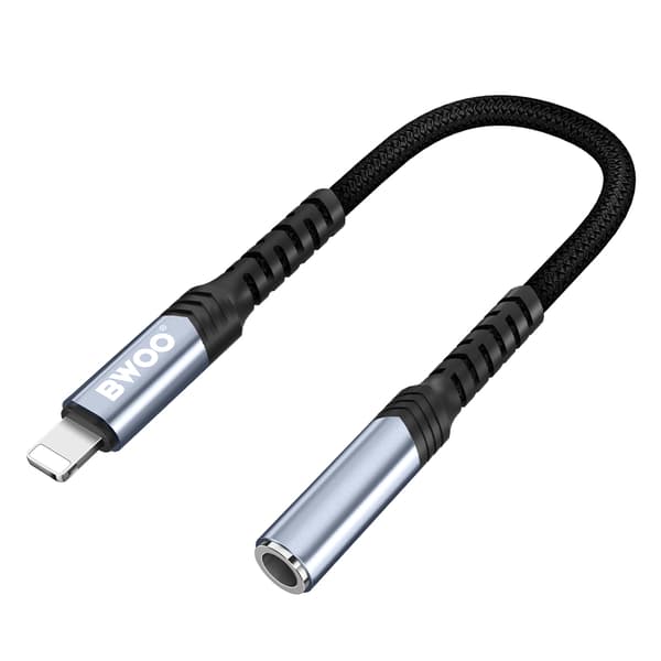 BWOO Adapter AUX 3 5mm - Lightning svart BZ48 svart